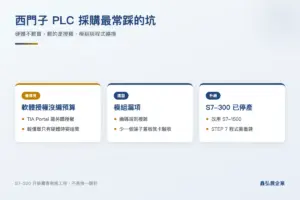 西門子 PLC 採購三大常見問題:軟體授權、模組漏項與 S7-300 停產
